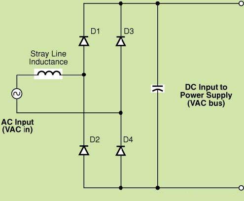 在AC输入端使用桥式整流器的SMPS的典型输入级
