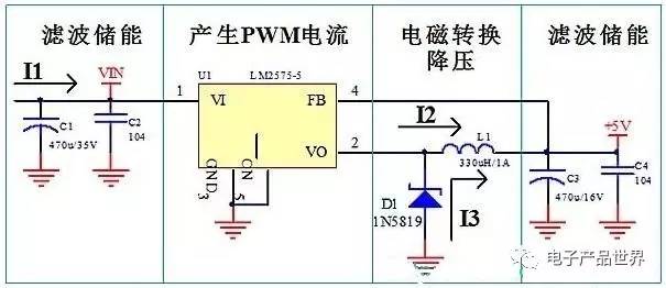 LM2575开关直流电源电路原理图