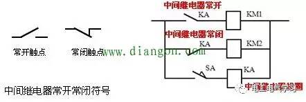 中间继电器的常闭与常开触点