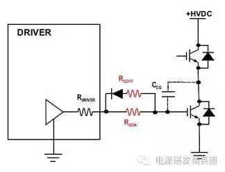 独立的门极开通和关断电阻